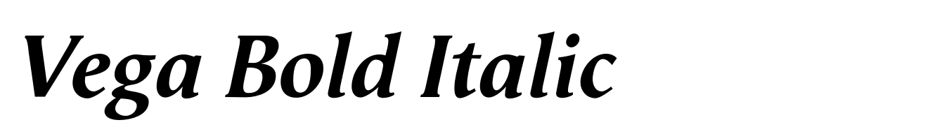 Vega Bold Italic